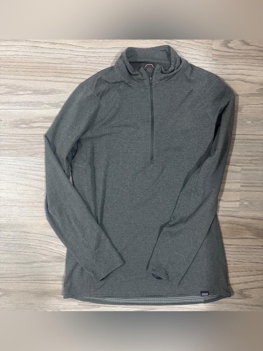 Patagonia Dark Gray Quarter-Zip Long Sleeve Shirt- fits like a medium